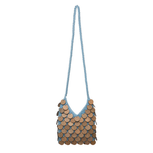 Lyra Knitted Wooden Crossbody Bag