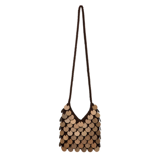 Lyra Knitted Wooden Crossbody Bag