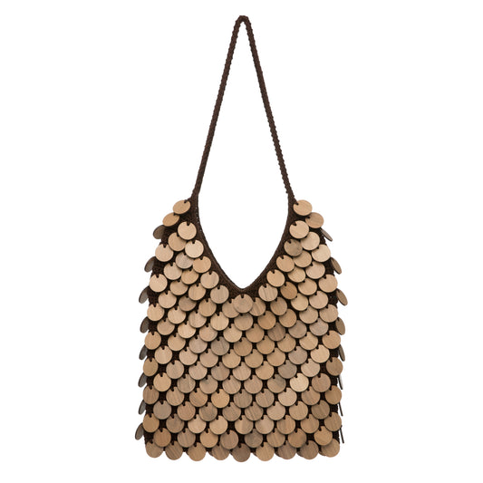 Nera Knitted Wooden Hobo Bag