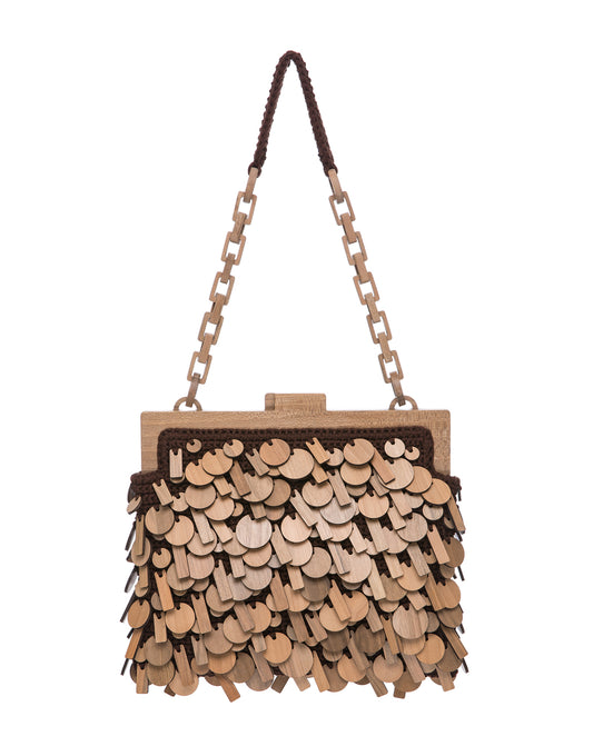 Sempre Knitted Wooden Hobo Bag