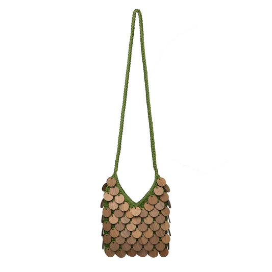 Lyra Knitted Wooden Crossbody Bag