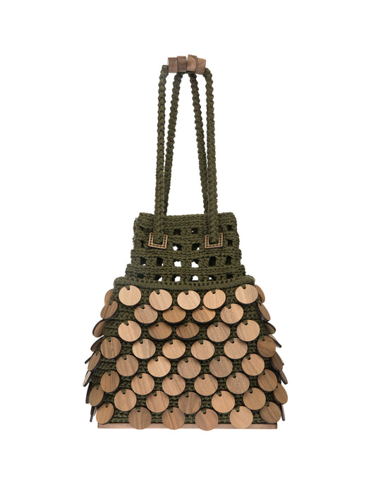 Note Scale Knitted Bucket Bag