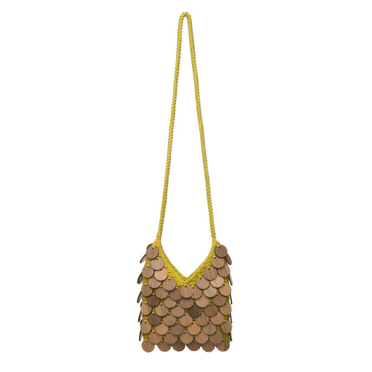 Lyra Knitted Wooden Crossbody Bag