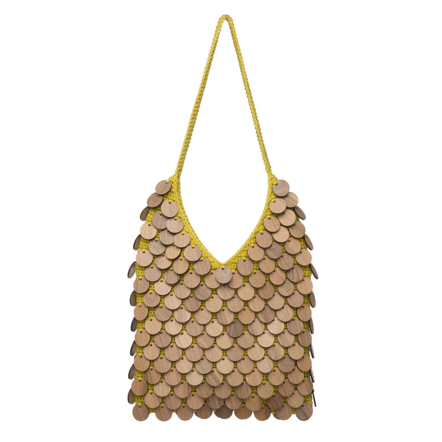 Nera Knitted Wooden Hobo Bag