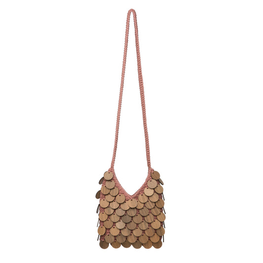 Lyra Knitted Wooden Crossbody Bag