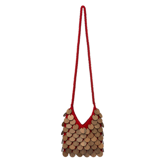 Lyra Knitted Wooden Crossbody Bag