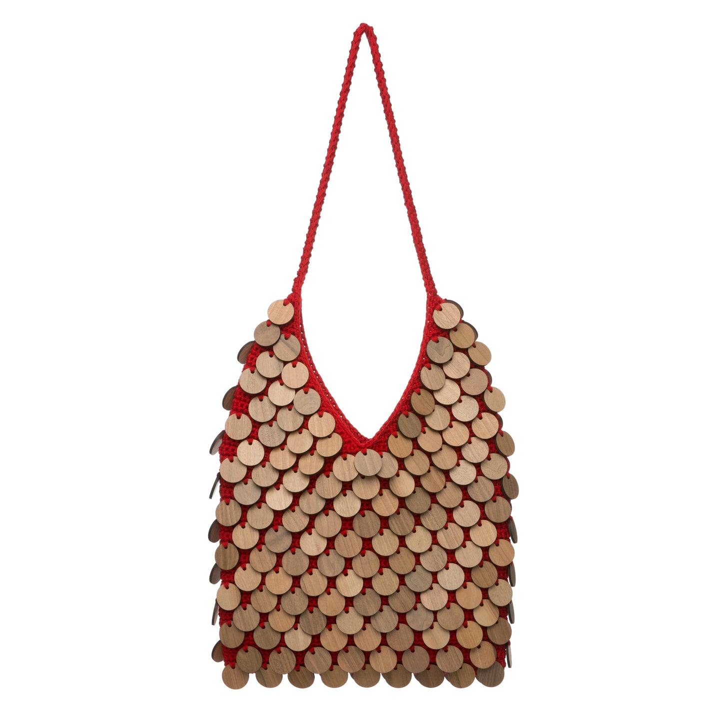 Nera Knitted Wooden Hobo Bag