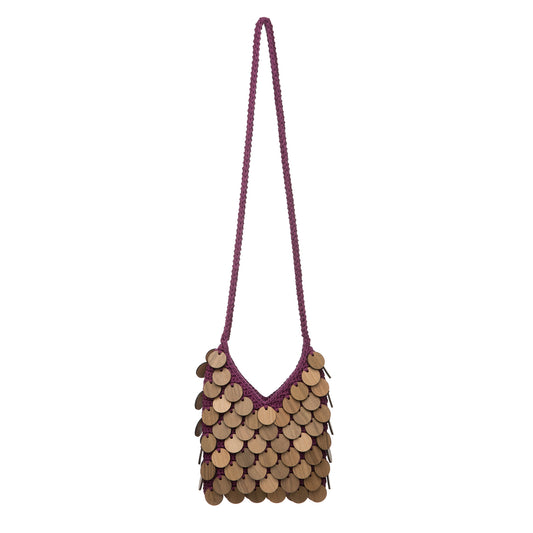 Lyra Knitted Wooden Crossbody Bag